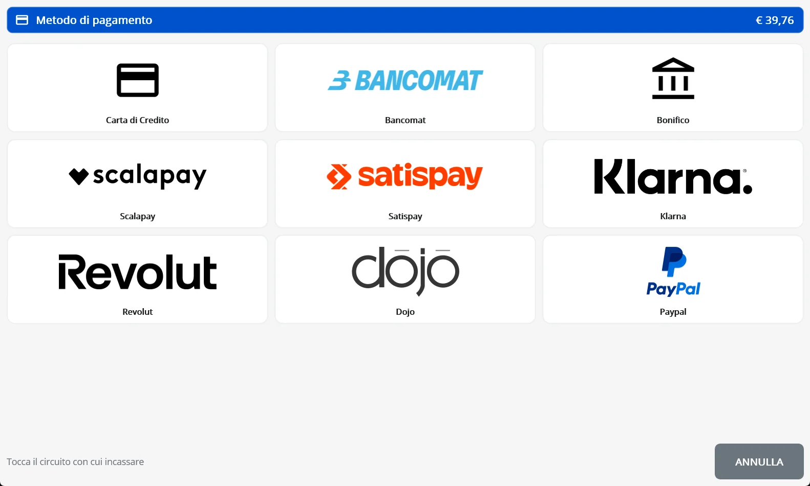 La scelta del metodo di pagamento in FacileSell: carte, bancomat, bonifico e app di pagamento